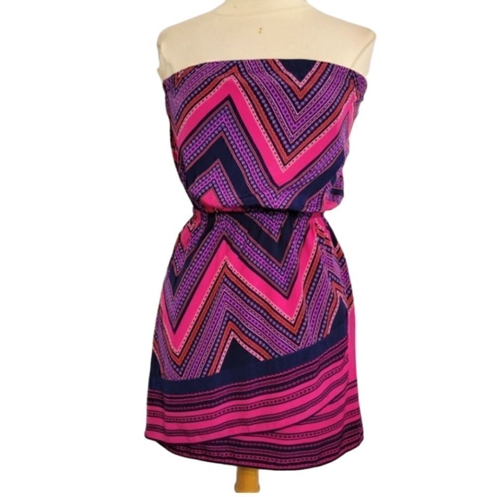 Express chevron tube top dress sz xs